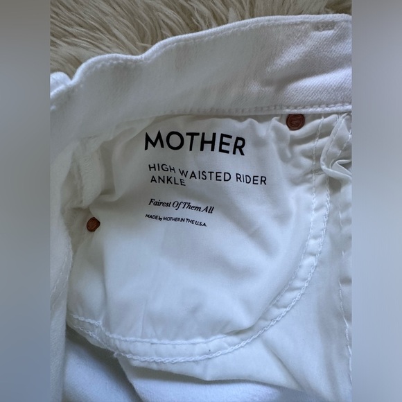 Mother Denim High Waisted Rider Ankle Jeans in Fairest Of Them All White Size 25 - Picture 9 of 15